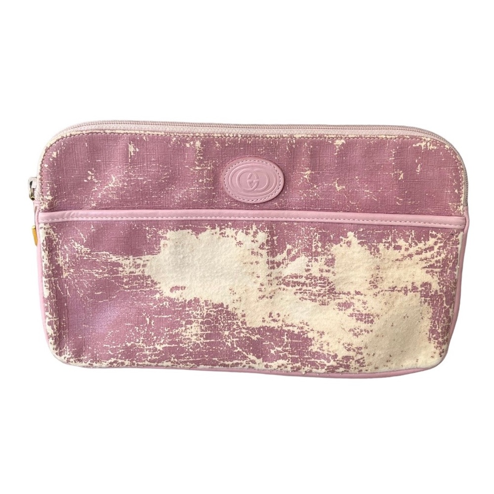 Vintage Gucci PINK Canvas Leather Ipod/tablet case 11.5" x 6.75"